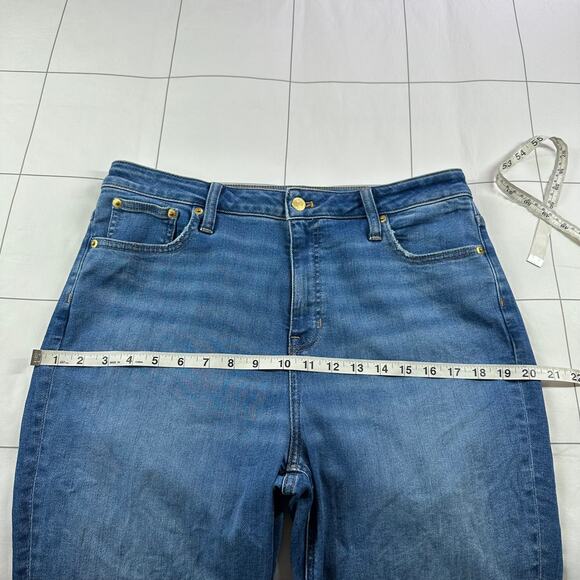 J.Crew Jeans Womens 32 Blue Skinny Flare Margaret Wash High Rise 70s Retro Boho - Picture 10 of 14